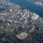 Downtown Detroit aerial by formulanone, via Wikimedia Commons (CC BY-SA 2.0)
